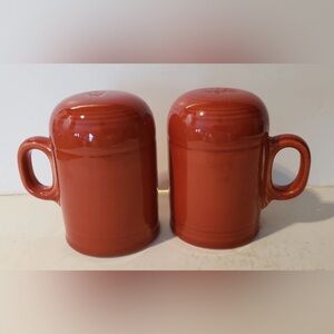 Fiestaware Rangetop Large Salt & Pepper Shaker Set retired color Persimmon 1989